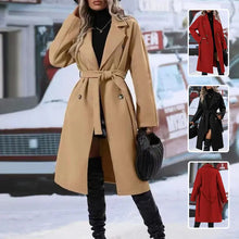 Lapel Double-breasted Trench Coat With Belt Winter Fashion Solid Color Long Jacket Outwear Women Clothing - Unique Unique Unique Lapel Double-breasted Trench Coat With Belt Winter Fashion Solid Color Long Jacket Outwear Women Clothing