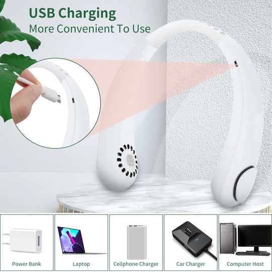 Hanging Neck Fan Portable Cooling Fan USB Leafless 360 Degree Neckband Fan 78 Surround Air Outlets 4000Mah Rechargeable - Unique Unique Unique Hanging Neck Fan Portable Cooling Fan USB Leafless 360 Degree Neckband Fan 78 Surround Air Outlets 4000Mah Rechargeable