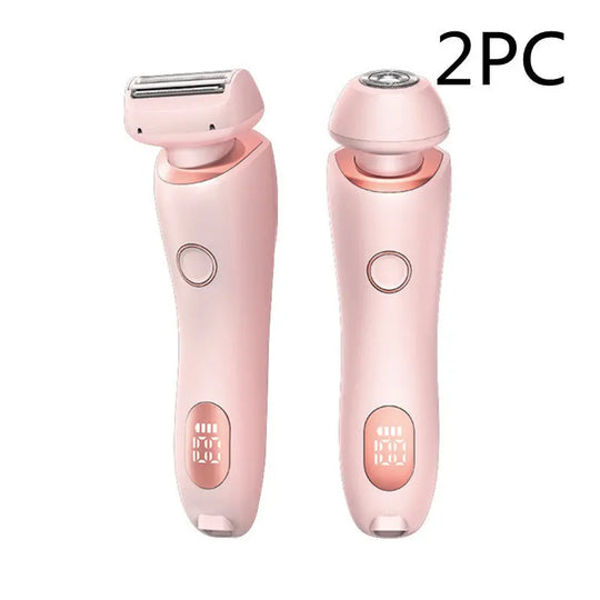 2 In 1 Hair Removal Epilator USB Rechargeable Trimmer Women Body Razor Face Leg Armpit Bikini Hand Pubic Shaver Hair Remover - Unique Unique Unique 2 In 1 Hair Removal Epilator USB Rechargeable Trimmer Women Body Razor Face Leg Armpit Bikini Hand Pubic Shaver Hair Remover