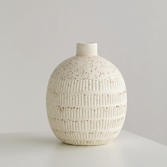 Small ceramic vase Type B with mid-tone glaze finish, wine-glass scale