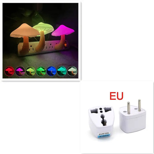 LED Night Light Mushroom Wall Socket Lamp EU US Plug Warm White Light-control Sensor Bedroom Light Home Decoration - Unique Unique Unique LED Night Light Mushroom Wall Socket Lamp EU US Plug Warm White Light-control Sensor Bedroom Light Home Decoration