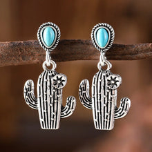 Vintage Vintage Cactus Pendant Earrings Turquoise - Unique Unique Unique Vintage Vintage Cactus Pendant Earrings Turquoise