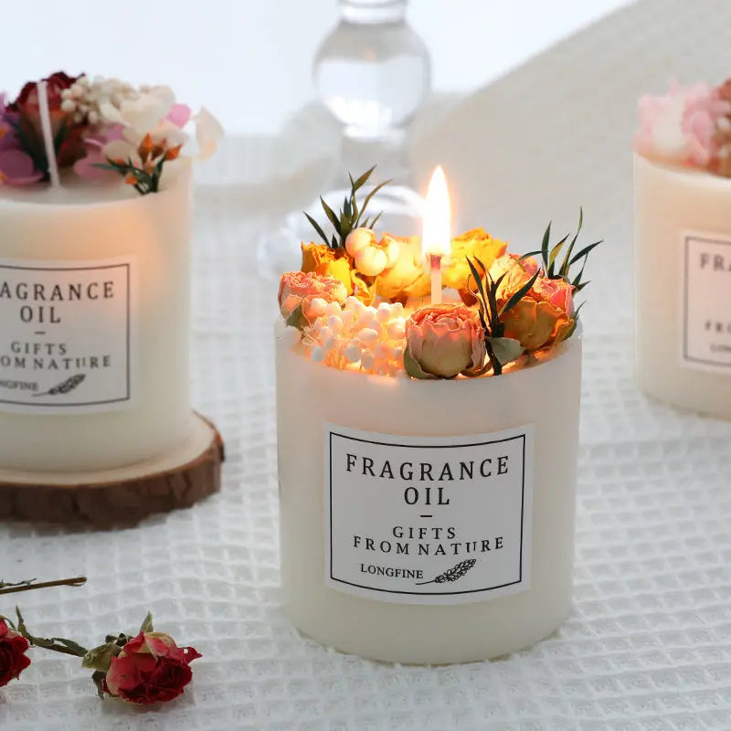Dried Flowers Decor Romantic Candles - Unique Unique Unique Dried Flowers Decor Romantic Candles