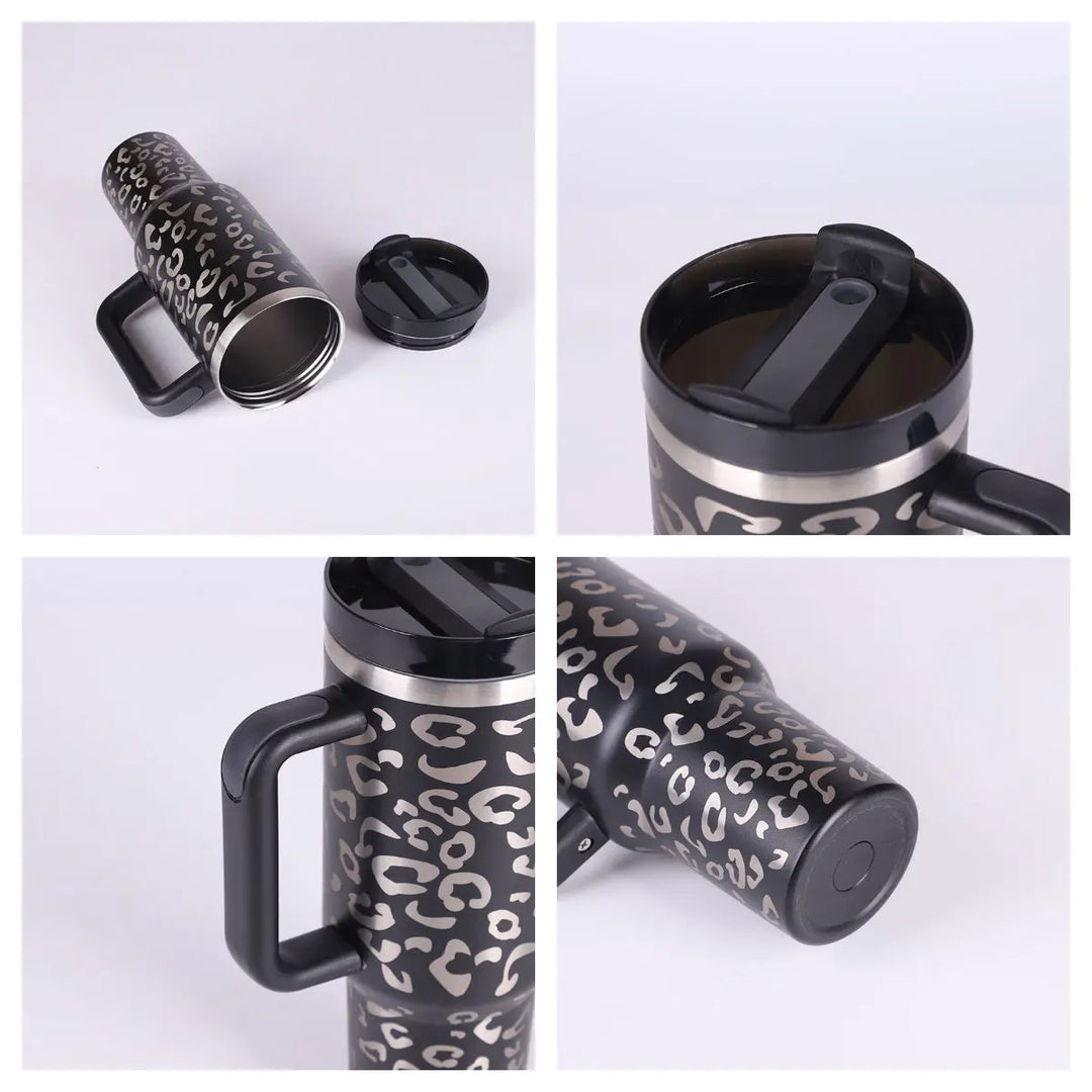 40 Oz Tumbler With Handle Straw Insulated, Stainless Steel Spill Proof Vacuum Coffee Cup Tumbler With Lid Tapered Mug Gifts For Valentine Lover Suitable For Car Gym Office Travel - Unique Unique Unique 40 Oz Tumbler With Handle Straw Insulated, Stainless Steel Spill Proof Vacuum Coffee Cup Tumbler With Lid Tapered Mug Gifts For Valentine Lover Suitable For Car Gym Office Travel
