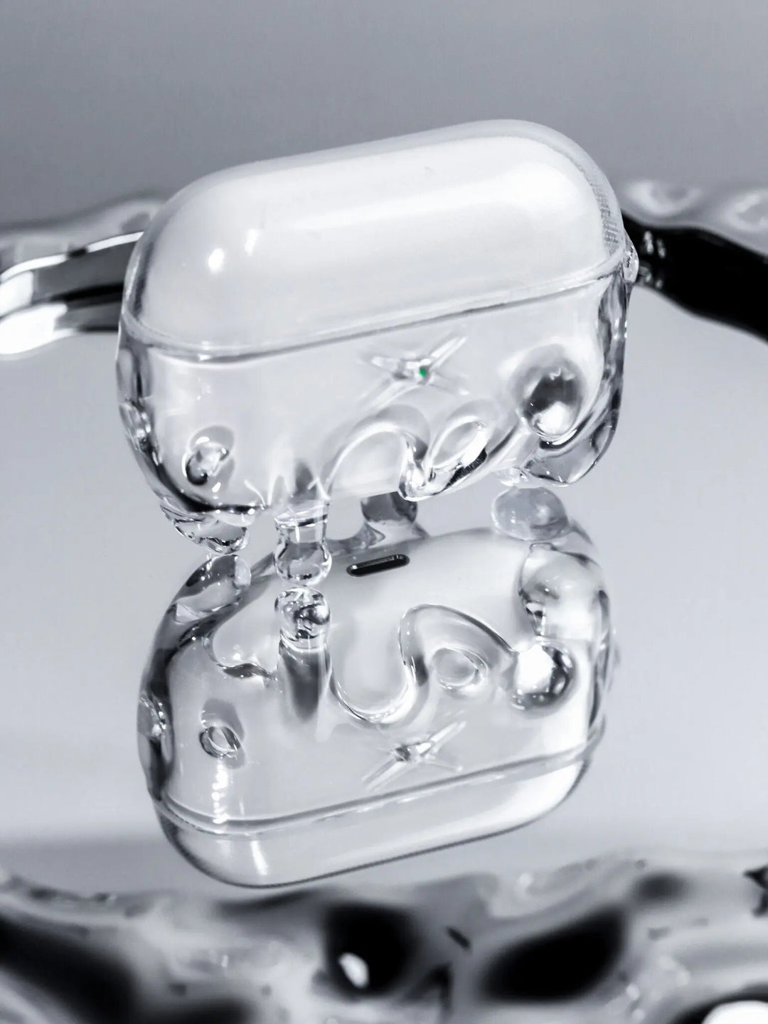 Water Drop Transparent Protective Shell Bluetooth Earbuds Case Hard Shell Unique