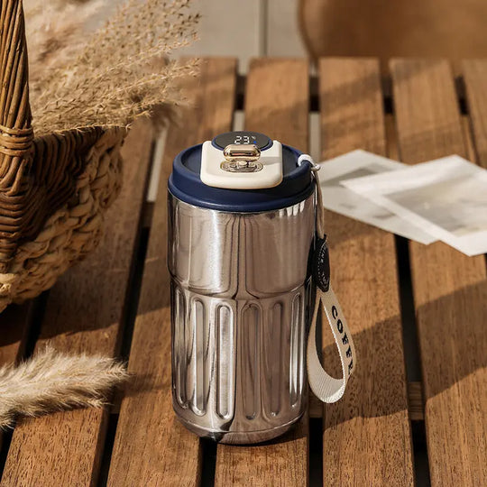 Smart Digital Thermal Bottle Portable Coffee Mug Stainless Steel Water Bottle In-Car Insulated Cup Keep Cold Vacuum Flasks 450ml - Unique Unique Unique Smart Digital Thermal Bottle Portable Coffee Mug Stainless Steel Water Bottle In-Car Insulated Cup Keep Cold Vacuum Flasks 450ml