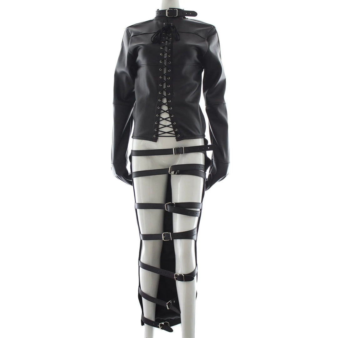 Women Clothes Bondage Stage Black Performance Costume - Unique Unique Unique Women Clothes Bondage Stage Black Performance Costume