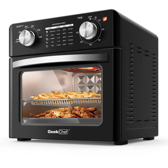 Geek Chef Air Fryer 10QT, Countertop Toaster Oven, 4 Slice Toaster Air Fryer Oven Warm, Broil, Toast, Bake, Air Fry, Oil-Free, Black Stainless Steel, Perfect For Countertop, Ban On Amazon - Unique Unique Unique Geek Chef Air Fryer 10QT, Countertop Toaster Oven, 4 Slice Toaster Air Fryer Oven Warm, Broil, Toast, Bake, Air Fry, Oil-Free, Black Stainless Steel, Perfect For Countertop, Ban On Amazon