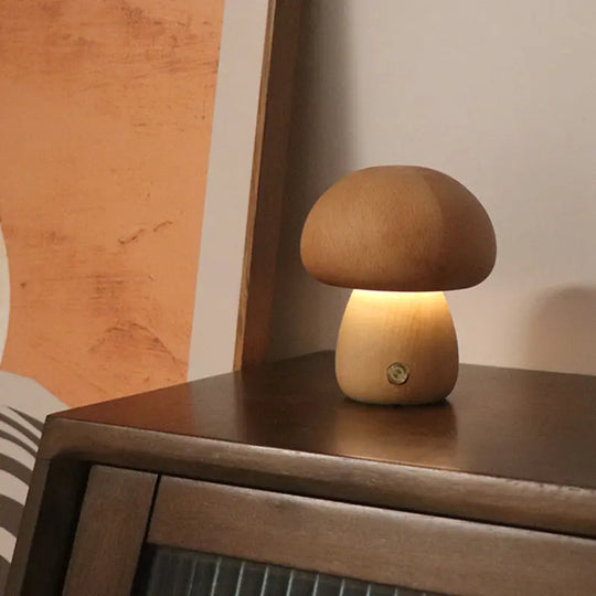 INS Wooden Cute Mushroom LED Night Light With Touch Switch Bedside Table Lamp For Bedroom Childrens Room Sleeping Night Lamps Home Decor - Unique Unique Unique INS Wooden Cute Mushroom LED Night Light With Touch Switch Bedside Table Lamp For Bedroom Childrens Room Sleeping Night Lamps Home Decor
