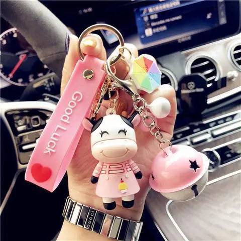 Korean Creative Trending Cute Cow Keychain Girl Heart Cartoon Doll Key Chain Simple Children Gift - Unique Unique Unique Korean Creative Trending Cute Cow Keychain Girl Heart Cartoon Doll Key Chain Simple Children Gift