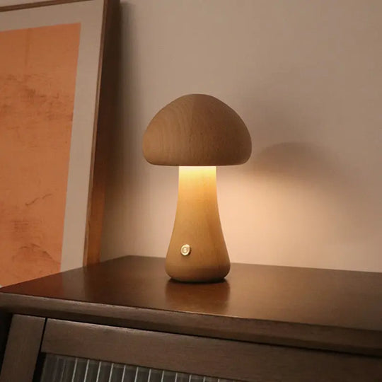 INS Wooden Cute Mushroom LED Night Light With Touch Switch Bedside Table Lamp For Bedroom Childrens Room Sleeping Night Lamps Home Decor - Unique Unique Unique INS Wooden Cute Mushroom LED Night Light With Touch Switch Bedside Table Lamp For Bedroom Childrens Room Sleeping Night Lamps Home Decor