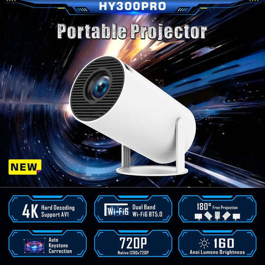 HY300 Pro Projector Home Theater Entertainment Portable Small Projector Unique