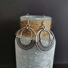 Geometric Round Hollow Antique Silver Earrings European And American Personalized Trending Earrings - Unique Unique Unique Geometric Round Hollow Antique Silver Earrings European And American Personalized Trending Earrings