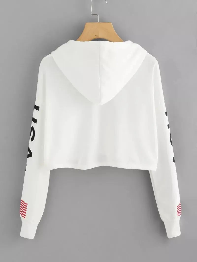 Spring And Autumn Long Sleeve Ladies Flag Print USA Top - Unique Unique Unique Spring And Autumn Long Sleeve Ladies Flag Print USA Top