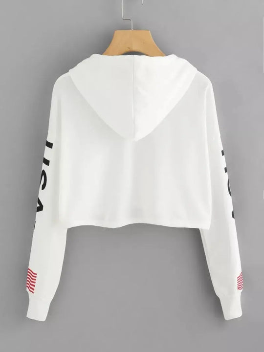 Spring And Autumn Long Sleeve Ladies Flag Print USA Top - Unique Unique Unique Spring And Autumn Long Sleeve Ladies Flag Print USA Top