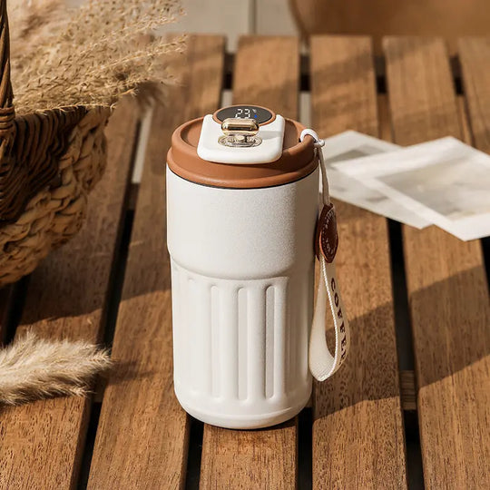 Smart Digital Thermal Bottle Portable Coffee Mug Stainless Steel Water Bottle In-Car Insulated Cup Keep Cold Vacuum Flasks 450ml - Unique Unique Unique Smart Digital Thermal Bottle Portable Coffee Mug Stainless Steel Water Bottle In-Car Insulated Cup Keep Cold Vacuum Flasks 450ml