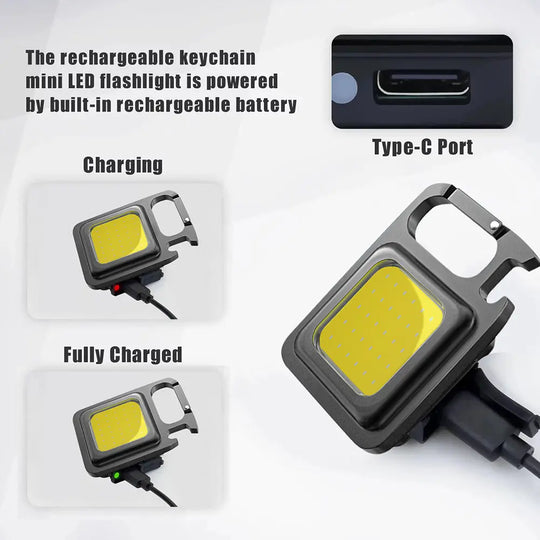 Mini Portable Flashlight Rechargeable Glare COB Keychain Light LED Work Light USB Charge Emergency Lamps Outdoor Camping Light - Unique Unique Unique Mini Portable Flashlight Rechargeable Glare COB Keychain Light LED Work Light USB Charge Emergency Lamps Outdoor Camping Light