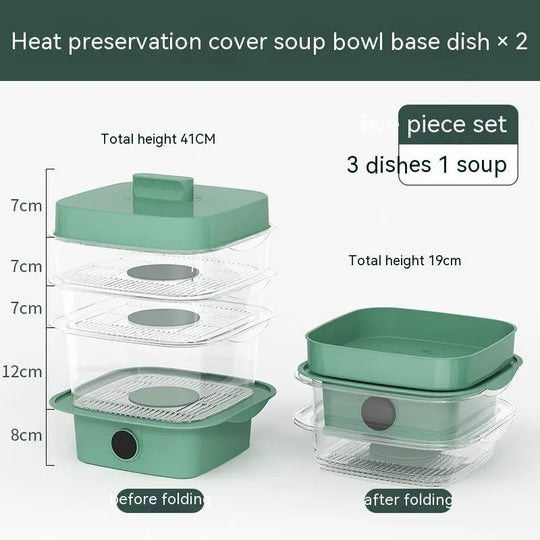 Multi-layer Dish Cover Heat Preservation Kitchen Cover Dining Table Leftover Storage Box Transparent Stack Cooking Hood Steamer - Unique Unique Unique Multi-layer Dish Cover Heat Preservation Kitchen Cover Dining Table Leftover Storage Box Transparent Stack Cooking Hood Steamer