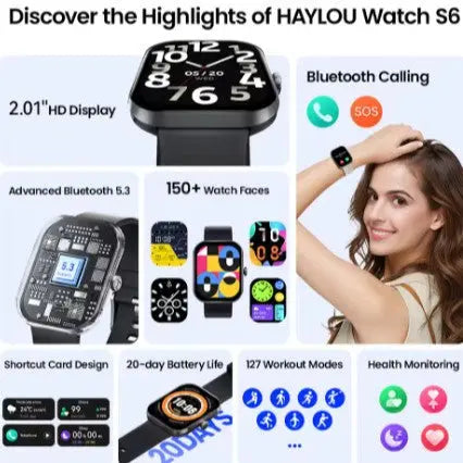 Haylou Watch S6S003 Silicone Bluetooth Smart Watch Unique
