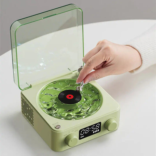 Retro Turntable Speaker Wireless Bluetooth-compatible 5.0 Vinyl Record Player Stereo Sound With White Noise RGB Projection Lamp Effect - Unique Unique Unique Retro Turntable Speaker Wireless Bluetooth-compatible 5.0 Vinyl Record Player Stereo Sound With White Noise RGB Projection Lamp Effect