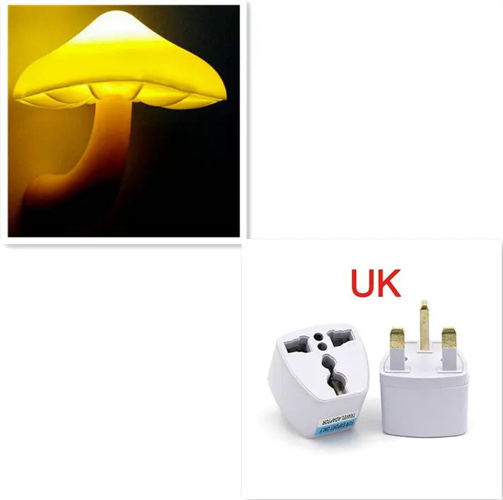 LED Night Light Mushroom Wall Socket Lamp EU US Plug Warm White Light-control Sensor Bedroom Light Home Decoration - Unique Unique Unique LED Night Light Mushroom Wall Socket Lamp EU US Plug Warm White Light-control Sensor Bedroom Light Home Decoration