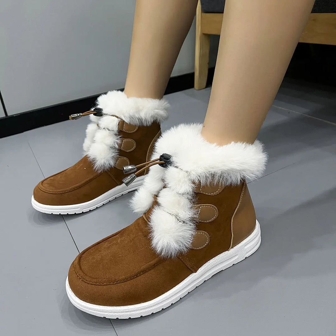 Fashion Suede Fleece Snow Boots Winter Warm Plush Round Toe Cotton Shoes Versatile Simple Short Boot For Women - Unique Unique Unique Fashion Suede Fleece Snow Boots Winter Warm Plush Round Toe Cotton Shoes Versatile Simple Short Boot For Women