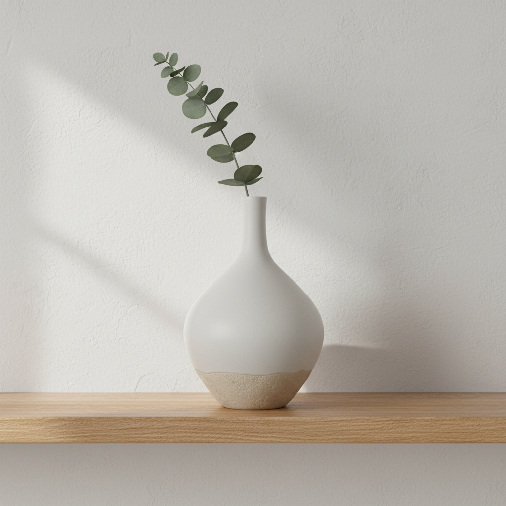 Ceramic Vase — White, Organic Form
