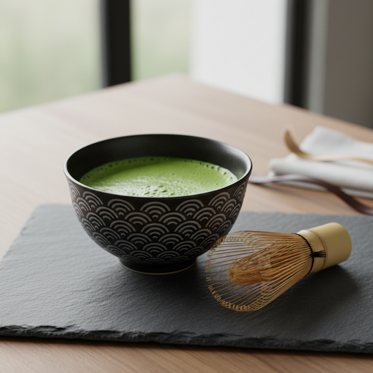 Matcha Bowl Set — Song Dynasty Crackle Glaze, Antique-Inspired Ceramic