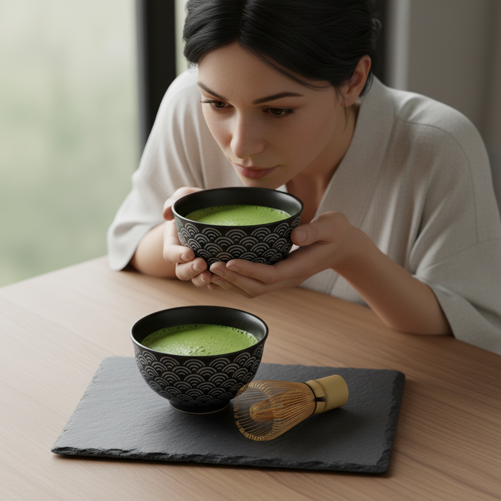 Matcha Bowl Set — Song Dynasty Crackle Glaze, Antique-Inspired Ceramic
