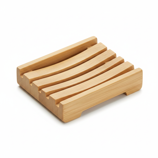 Bamboo Soap Dish — Slatted, Charred Finish