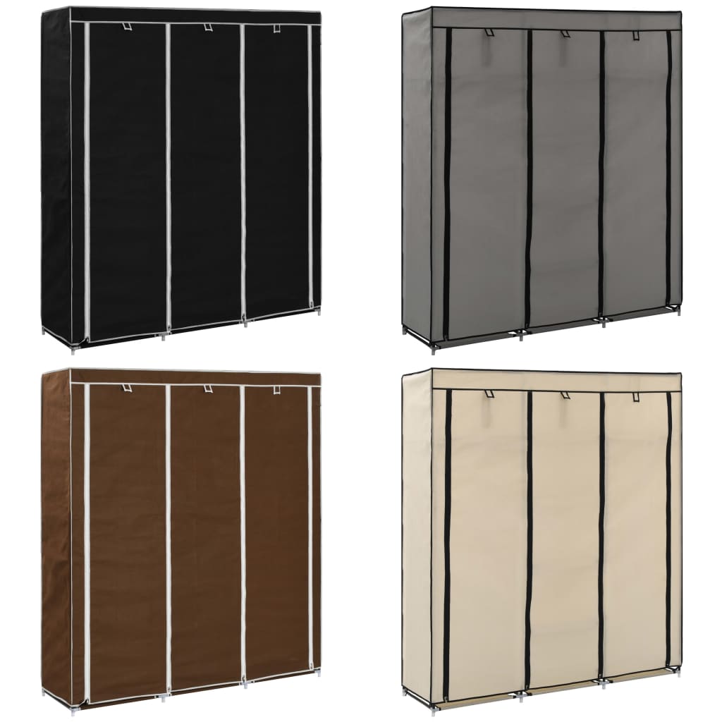 vidaXL Clothing Rack Storage Wardrobe Closet with Compartments and Rods Fabric-1